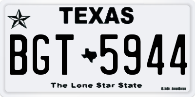 TX license plate BGT5944