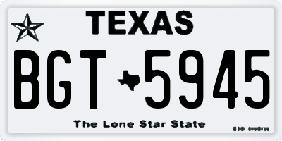 TX license plate BGT5945