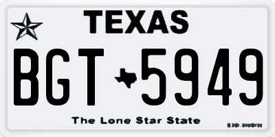 TX license plate BGT5949