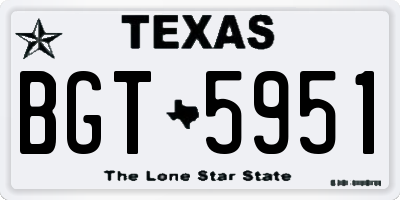 TX license plate BGT5951