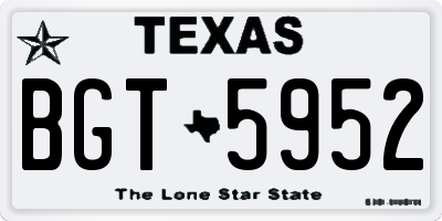 TX license plate BGT5952