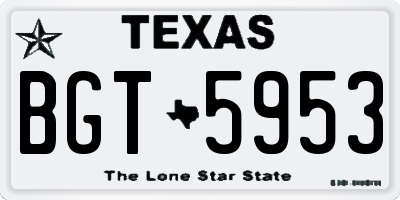 TX license plate BGT5953