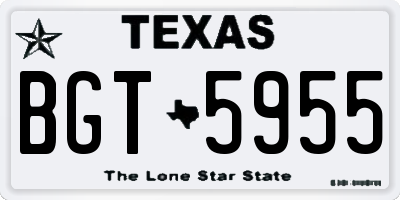 TX license plate BGT5955
