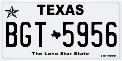 TX license plate BGT5956