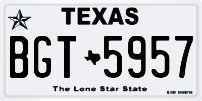 TX license plate BGT5957