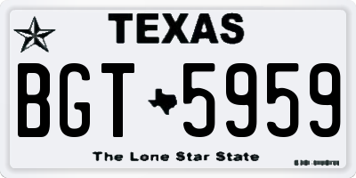 TX license plate BGT5959
