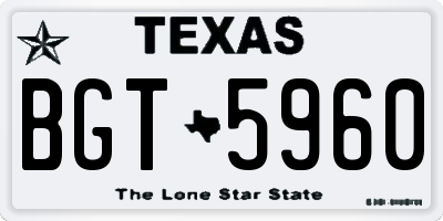 TX license plate BGT5960