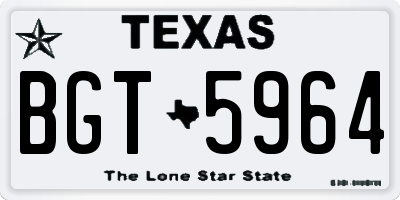 TX license plate BGT5964