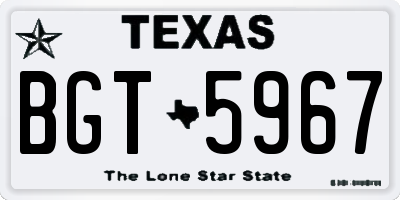 TX license plate BGT5967