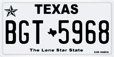 TX license plate BGT5968