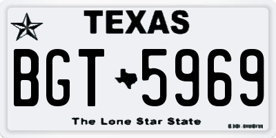 TX license plate BGT5969