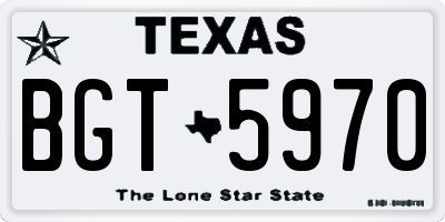 TX license plate BGT5970