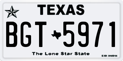 TX license plate BGT5971