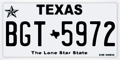 TX license plate BGT5972