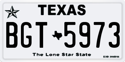 TX license plate BGT5973