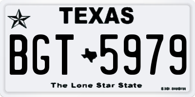TX license plate BGT5979