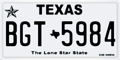 TX license plate BGT5984
