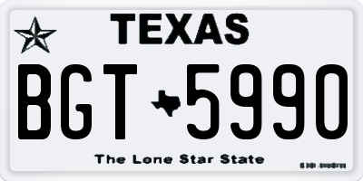 TX license plate BGT5990