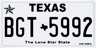 TX license plate BGT5992
