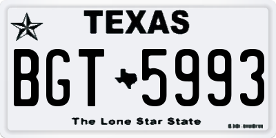 TX license plate BGT5993
