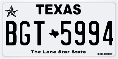TX license plate BGT5994