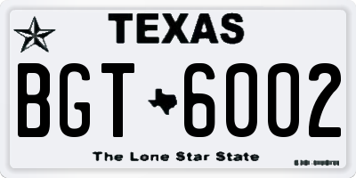TX license plate BGT6002