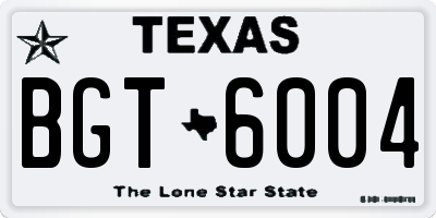 TX license plate BGT6004