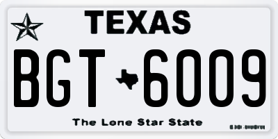TX license plate BGT6009