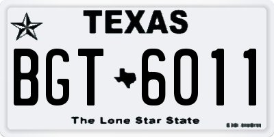 TX license plate BGT6011