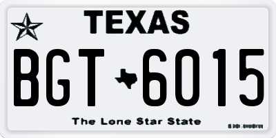 TX license plate BGT6015