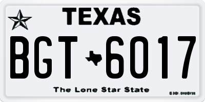 TX license plate BGT6017