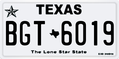 TX license plate BGT6019