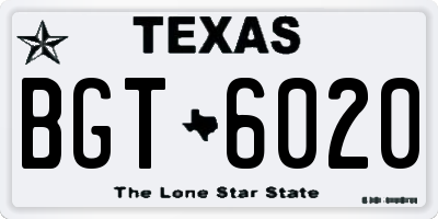 TX license plate BGT6020