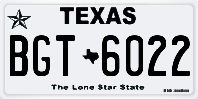 TX license plate BGT6022