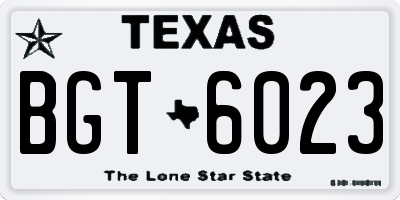 TX license plate BGT6023