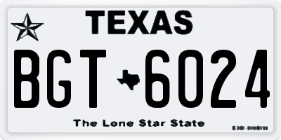 TX license plate BGT6024