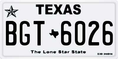 TX license plate BGT6026