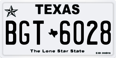 TX license plate BGT6028