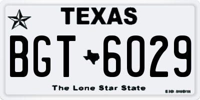 TX license plate BGT6029