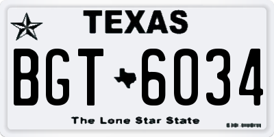 TX license plate BGT6034