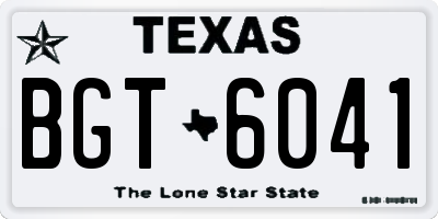 TX license plate BGT6041