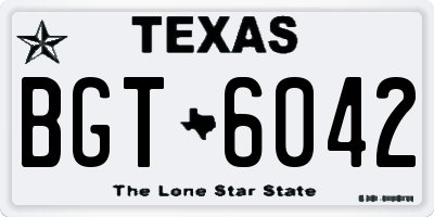 TX license plate BGT6042