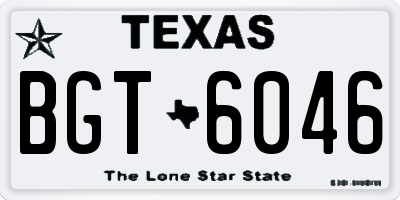 TX license plate BGT6046