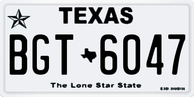 TX license plate BGT6047