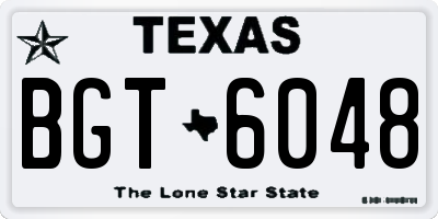 TX license plate BGT6048