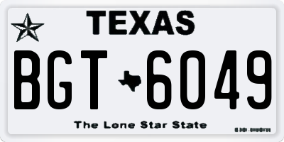 TX license plate BGT6049