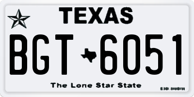 TX license plate BGT6051