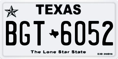TX license plate BGT6052