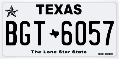 TX license plate BGT6057