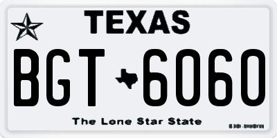 TX license plate BGT6060